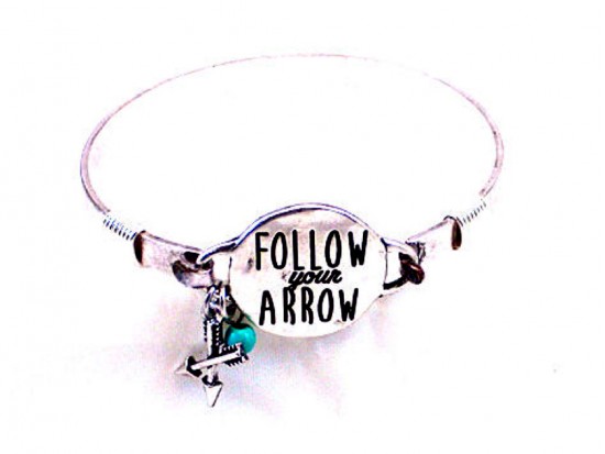 Silver Follow Your Arrow Wire Wrap Bracelet