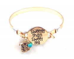 Gold Sweeter Than Sweet Tea Wire Wrap Bracelet