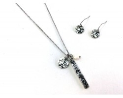 Silver Texas Coordinate Necklace Set