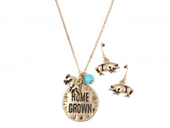 Gold Home Grown Necklace Set