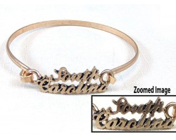 Gold South Carolina Script Hook Bracelet