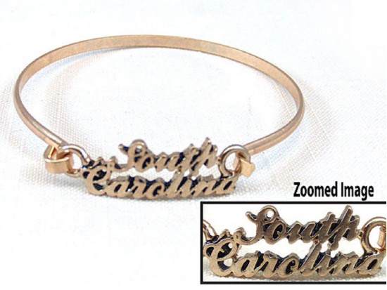 Gold South Carolina Script Hook Bracelet
