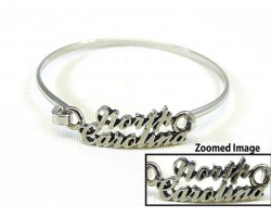 Silver North Carolina Script Hook Bracelet