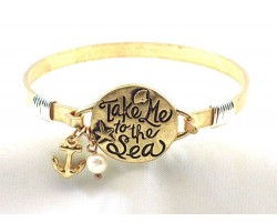 Gold Take Me to the Sea Wire Wrap Bracelet