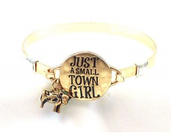 Gold Just a Small Town Girl Wire Wrap Bracele
