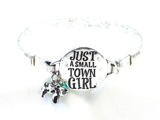 Silver Just a Small Town Girl Wire Wrap Bracele