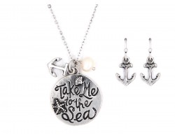 Silver Take Me to the Sea Necklace Set