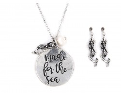 Silver Made For The Sea Necklace Set Silver Made For The Sea Necklace Set