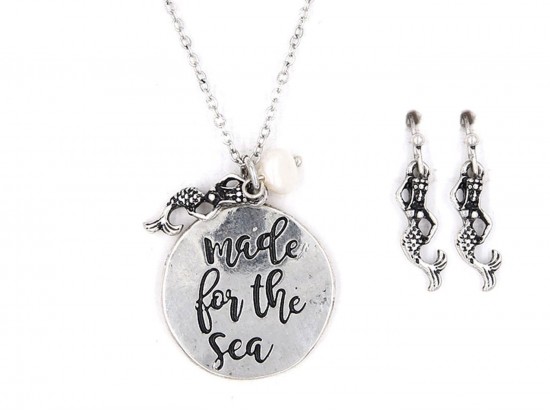 Silver Made For The Sea Necklace Set