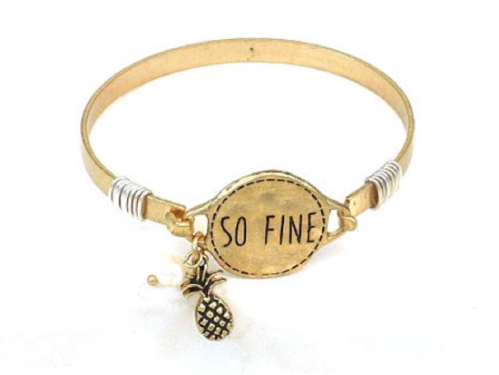 Gold So Fine Pineapple Wire Wrap Bracelet
