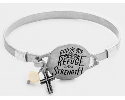 Silver God Refuge Strength Wire Wrap Bracelet