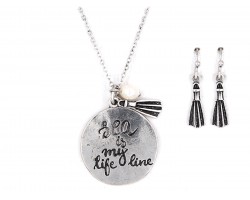 Silver Sea is My Life Line Necklace Set