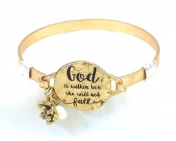 Gold God is Within Her Wire Wrap Bracelet