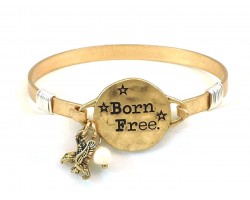 Gold Matt “Born Free” Hook Wire Wrap Bracelet