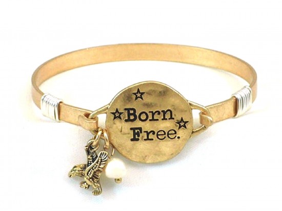 Gold Matt “Born Free” Hook Wire Wrap Bracelet