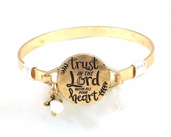 Gold Matt “Trust In The Lord”  Wire Wrap Bracelet