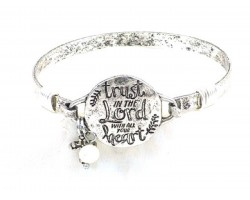 Silver Matt “Trust In The Lord”  Wire Wrap Bracelet