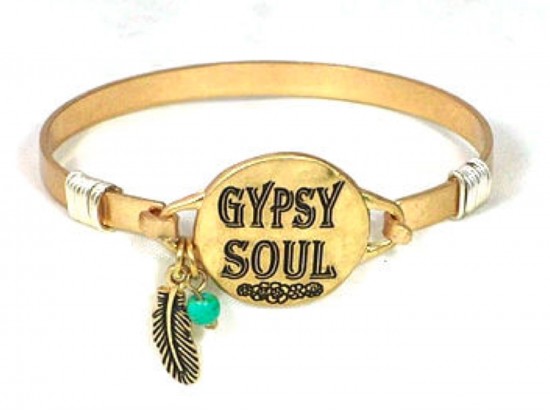 Gold Gypsy Soul Wire Wrap Bracelet
