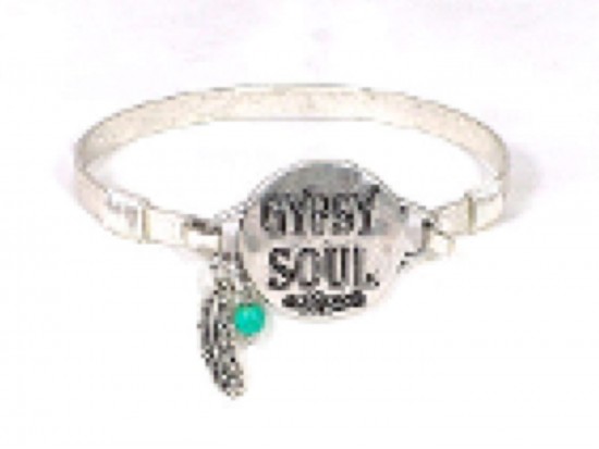 Silver Gypsy Soul Wire Wrap Bracelet