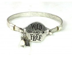 Silver Wild and Free Wire Wrap Bracelet