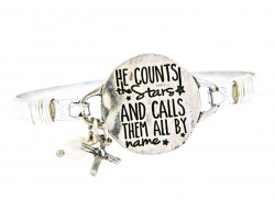 Silver He Counts The Stars Wire Wrap Bracelet
