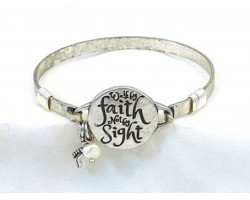 Silver Walk by Faith Not Sight Wire Wrap Bracelet