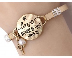 Gold We Love Wire Wrap Bracelet