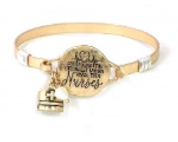 Gold Nurses Wire Wrap Hook Bracelet