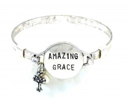 Silver Amazing Grace Wire Wrap Bracelet