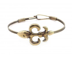 Gold Fleur De Lis Wire Wrap Hook Bracelet