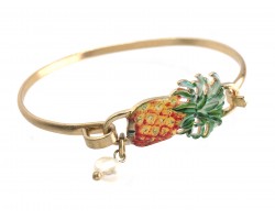 Yellow Pineapple Gold Hook Bracelet