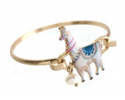 Multi Llama Gold Hook Bracelet