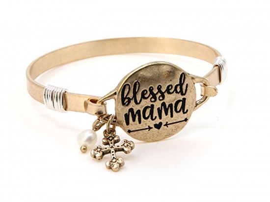 Gold Blessed Mama Wire Wrap Bracelet Gold Blessed Mama Wire Wrap Bracelet
