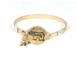 Gold Mama Bear Wire Wrap Bracelet