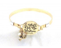 Gold I Will Not Be Shaken Wire Wrap Bracelet