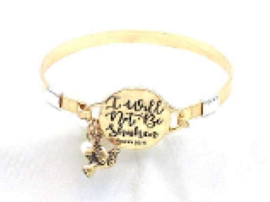 Gold I Will Not Be Shaken Wire Wrap Bracelet