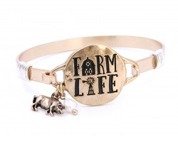 Gold Farm Life Wire Wrap Bracelet