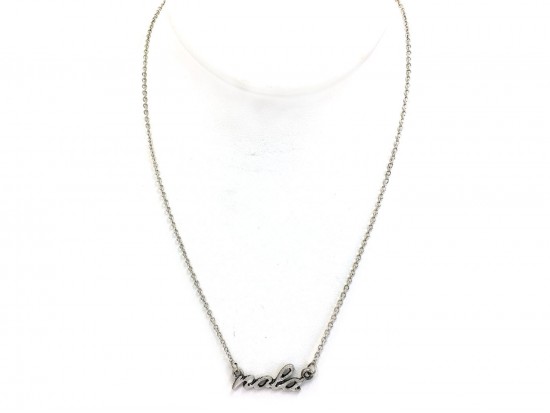 Silver NOLA Script Necklace Silver NOLA Script Necklace