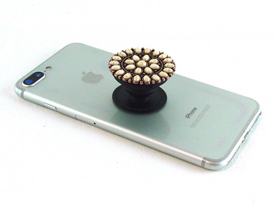 White Stone Self Adhesive Phone Grip Charm