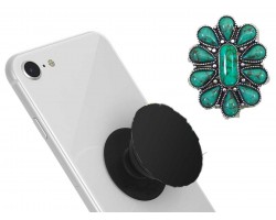 Turquoise Stone Flower Self Adhesive Phone Grip Charm