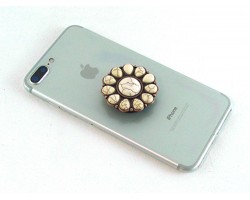 White Stone Sunburst Self Adhesive Phone Grip Charm