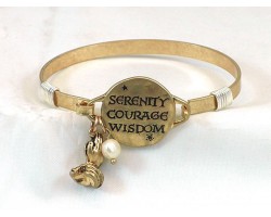 Gold Serenity Courage Wisdom Wire Bracelet