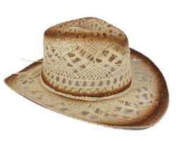Beige Cowboy Western Hat Burnt Open Cut