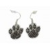 Purple Amethyst Crystal Paw Print Fish Hook Earrings Purple Amethyst Crystal Paw Print Fish Hook Earrings