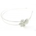 Clear Crystal Paw Print Silver Coil Wire Headband