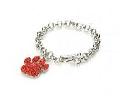 Hyacinth Orange Crystal Paw Charm Bracelet