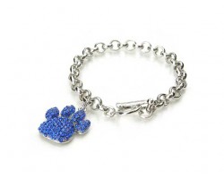 Sapphire Crystal Paw Charm Bracelet