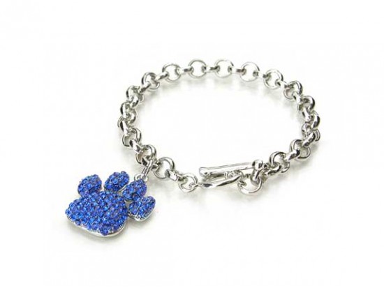 Sapphire Crystal Paw Charm Bracelet