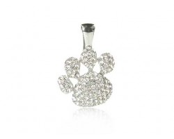 Clear Crystal Paw Print Magnetic Bail Pendant
