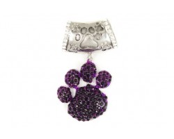 Amethyst Pave Paw Print Pendant with Paw Print Bail Amethyst Pave Paw Print Pendant with Paw Print Bail
